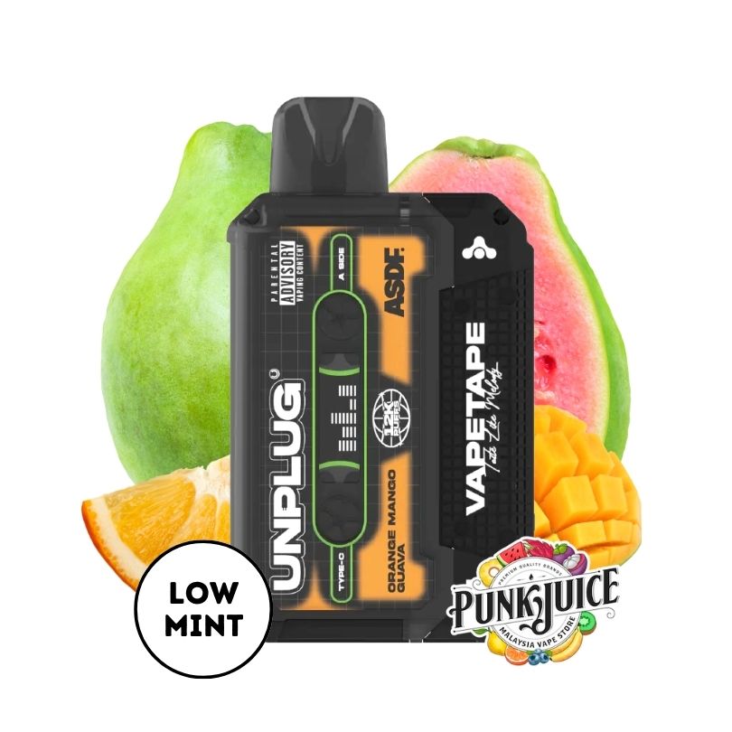 ASDF Vapetape Unplug (12K) 5% - LED Screen - Disposable Pod - Orange Mango Guava Starter Kit