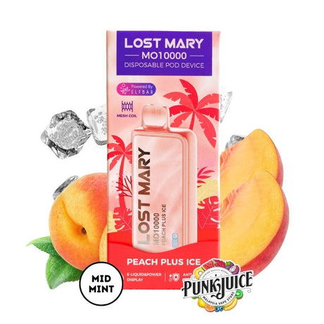 Lost Mary MO10000 (10K) 5% - Led Screen - Disposable Pod - Peach Plus Ice