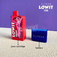 elf bar lowit 12000 disposable pod - image showing ejuice cartridge separated from battery body