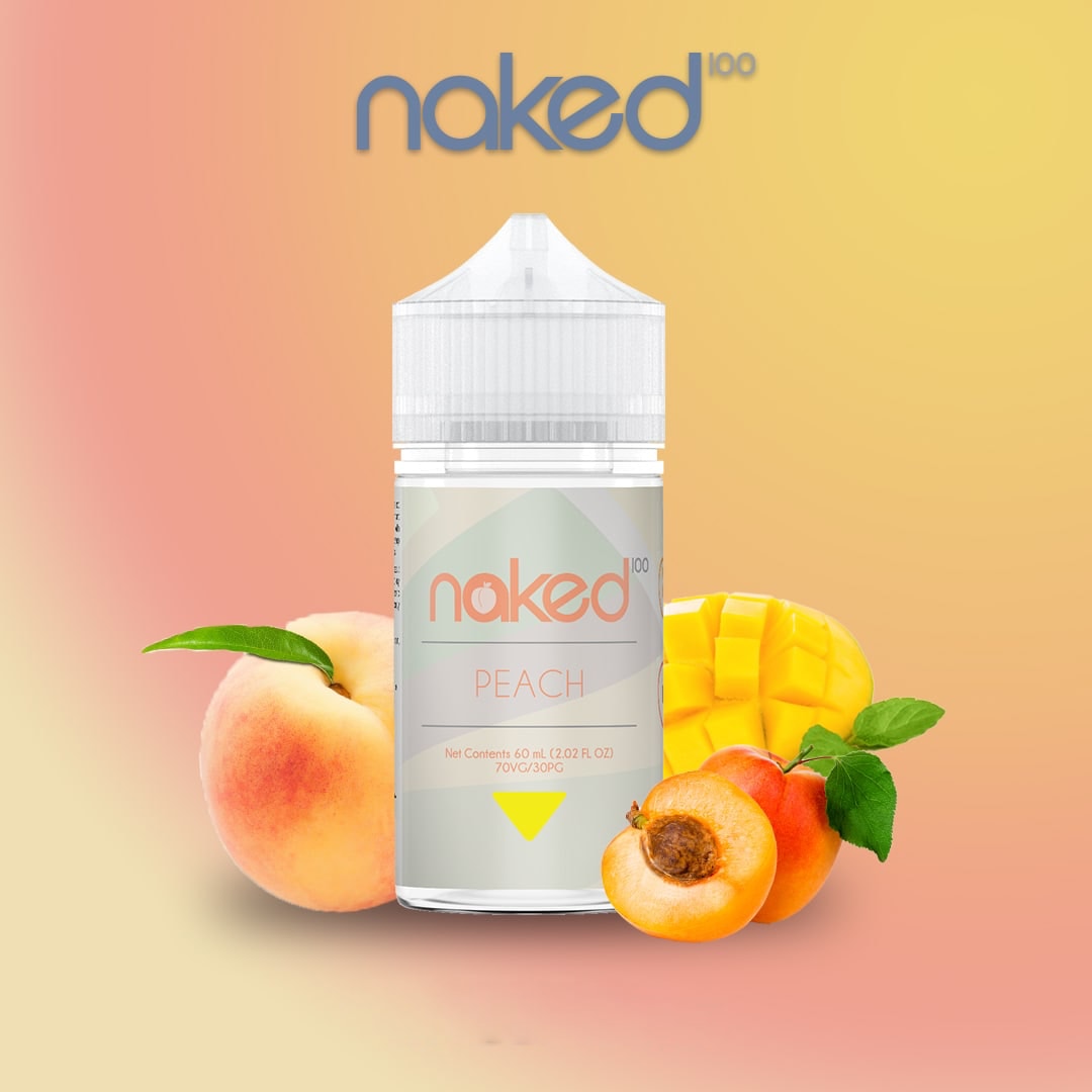 Naked 100 - Peach - 60ml with peaches in the background